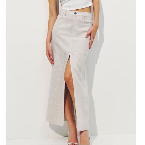 Reformation Tazz Madi Linen Skirt size 0 - Picture 1 of 4